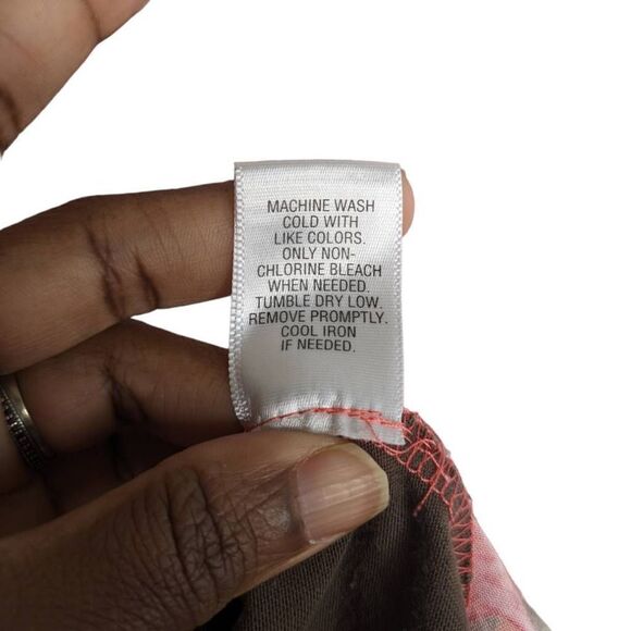 Sonoma Blouse Sleeveless back tie detail Tropical Print Medium Pink Red - Picture 4 of 10